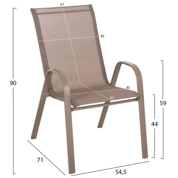 ΣΕΤ ΤΡΑΠΕΖΑΡΙΑΣ 5ΤΜΧ OFER HM21015 ΤΡΑΠΕΖΙ & 4 ΚΑΡΕΚΛΕΣ ΜΕΤΑΛΛΟ ΣΕ ΚΑΠΟΥΤΣΙΝΟ - Image 3