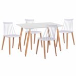 ΣΕΤ ΤΡΑΠΕΖΑΡΙΑΣ 5ΤΜΧ MINIMAL HM21172 MDF TOP ΣΕ ΛΕΥΚΟ-ΣΚΕΛΕΤΟΣ ΣΕ ΦΥΣΙΚΟ ΞΥΛΟΥ