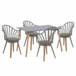 ΣΕΤ ΤΡΑΠΕΖΑΡΙΑΣ 5ΤΜΧ ANAIS HM21176 MDF TOP ΣΕ ΓΚΡΙ--P.P. & PU ΣΕ ΓΚΡΙ