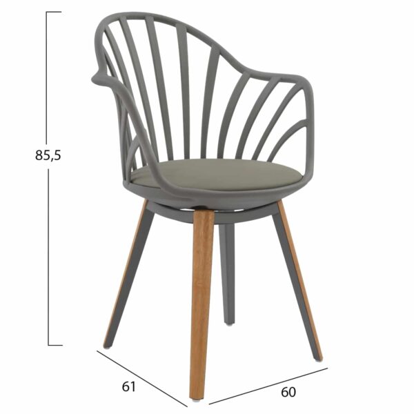 ΣΕΤ ΤΡΑΠΕΖΑΡΙΑΣ 5ΤΜΧ ANAIS HM21176 MDF TOP ΣΕ ΓΚΡΙ--P.P. & PU ΣΕ ΓΚΡΙ - Image 3