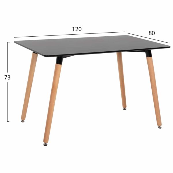 ΣΕΤ ΤΡΑΠΕΖΑΡΙΑΣ 5ΤΜΧ MINIMAL HM21178 MDF TOP ΣΕ ΜΑΥΡΟ-ΣΚΕΛΕΤΟΣ ΣΕ ΦΥΣΙΚΟ ΞΥΛΟΥ - Image 2
