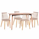 ΣΕΤ ΤΡΑΠΕΖΑΡΙΑΣ 5ΤΜΧ VANESSA HM21181 MDF TOP ΣΕ ΦΥΣΙΚΟ-ΣΚΕΛΕΤΟΣ ΣΕ ΦΥΣΙΚΟ
