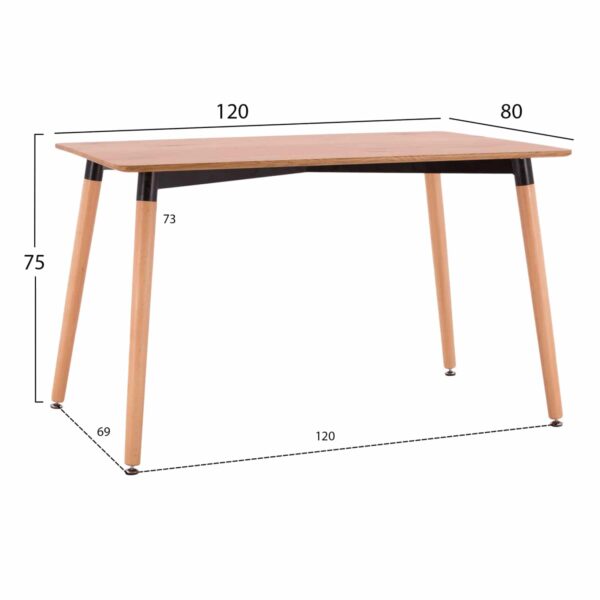 ΣΕΤ ΤΡΑΠΕΖΑΡΙΑΣ 5ΤΜΧ LUCIEN HM21183 MDF TOP & ΞΥΛΟ ΟΞΙΑΣ ΣΕ ΦΥΣΙΚΟ ΧΡΩΜΑ - Image 2