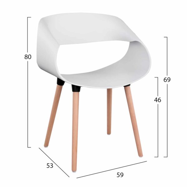 ΣΕΤ ΤΡΑΠΕΖΑΡΙΑΣ 5ΤΜΧ MAGGIE HM21186 MDF TOP & ΠΟΛΥΠΡΟΠΥΛΕΝΙΟ ΣΕ ΛΕΥΚΟ ΧΡΩΜΑ - Image 3