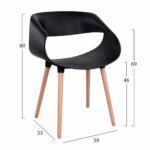 ΣΕΤ ΤΡΑΠΕΖΑΡΙΑΣ 5ΤΜΧ MAGGIE HM21187 MDF TOP & ΠΟΛΥΠΡΟΠΥΛΕΝΙΟ ΣΕ ΜΑΥΡΟ ΧΡΩΜΑ - Image 3
