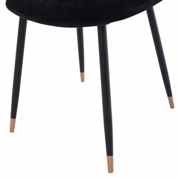 ΣΕΤ ΤΡΑΠΕΖΑΡΙΑΣ 5ΤΜΧ BROLIN HM21191 MDF TOP-ΜΕΤΑΛΛΙΚΑ ΠΟΔΙΑ-ΒΕΛΟΥΔΟ--ΜΑΥΡΟ - Image 5