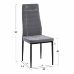 ΣΕΤ ΤΡΑΠΕΖΑΡΙΑΣ 5ΤΜΧ LADY HM21199.01 ΓΥΑΛΙ--ΜΕΤΑΛΛΟ ΣΕ ΜΑΥΡΟ & ΒΕΛΟΥΔΟ ΓΚΡΙ - Image 3