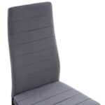 ΣΕΤ ΤΡΑΠΕΖΑΡΙΑΣ 5ΤΜΧ LADY HM21199.01 ΓΥΑΛΙ--ΜΕΤΑΛΛΟ ΣΕ ΜΑΥΡΟ & ΒΕΛΟΥΔΟ ΓΚΡΙ - Image 6