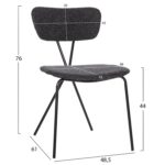 ΣΕΤ ΤΡΑΠΕΖΑΡΙΑΣ 5ΤΜΧ BROLIN HM21200 MDF TOP & ΜΕΤΑΛΛΟ ΜΑΥΡΟ-ΣΚΟΥΡΟ ΓΚΡΙ ΥΦΑΣΜΑ - Image 3