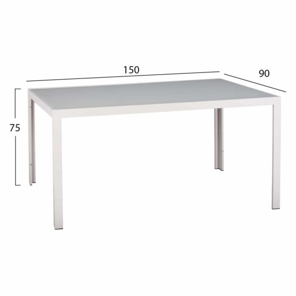 ΣΕΤ ΤΡΑΠΕΖΑΡΙΑΣ 5ΤΜΧ ΤΡΑΠ. 150Χ90 & ΠΟΛ/ΝΕΣ ΑΛΟΥΜΙΝΙΟΥ ΜΕ POLYWOOD ΛΕΥΚΕΣ HM11706.01 - Image 2