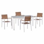 ΣΕΤ ΤΡΑΠΕΖΑΡΙΑΣ 5ΤΜΧ ΤΡΑΠ. 150Χ90 & ΠΟΛ/ΝΕΣ ΑΛΟΥΜΙΝΙΟΥ ΜΕ POLYWOOD ΛΕΥΚΕΣ HM11706.01