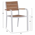 ΣΕΤ ΤΡΑΠΕΖΑΡΙΑΣ 5ΤΜΧ ΤΡΑΠ. 150Χ90 & ΠΟΛ/ΝΕΣ ΑΛΟΥΜΙΝΙΟΥ ΜΕ POLYWOOD ΛΕΥΚΕΣ HM11706.01 - Image 3