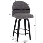 ΣΚΑΜΠΟ ΜΠΑΡ ΠΕΡΙΣΤΡΕΦΟΜΕΝΟ DEKKER HM18250.03 PLYWOOD ΜΑΥΡΟ--ΥΦΑΣΜΑ ΓΚΡΙ 48x54x96Υεκ. - Image 2