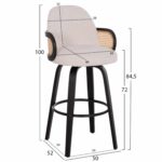 ΣΚΑΜΠΟ ΜΠΑΡ ΠΕΡΙΣΤΡΕΦΟΜΕΝΟ BECKER HM18251.02 PLYWOOD ΜΑΥΡΟ--ΕΚΡΟΥ ΥΦΑΣΜΑ 50x52x100Υ - Image 2