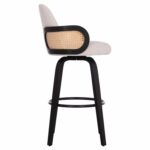 ΣΚΑΜΠΟ ΜΠΑΡ ΠΕΡΙΣΤΡΕΦΟΜΕΝΟ BECKER HM18251.02 PLYWOOD ΜΑΥΡΟ--ΕΚΡΟΥ ΥΦΑΣΜΑ 50x52x100Υ - Image 4