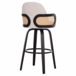 ΣΚΑΜΠΟ ΜΠΑΡ ΠΕΡΙΣΤΡΕΦΟΜΕΝΟ BECKER HM18251.02 PLYWOOD ΜΑΥΡΟ--ΕΚΡΟΥ ΥΦΑΣΜΑ 50x52x100Υ - Image 5