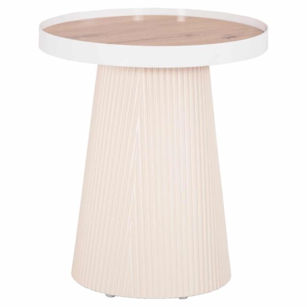 ΤΡΑΠΕΖΑΚΙ ΒΟΗΘΗΤΙΚΟ DENTON HM18023.02 MDF TOP ΦΥΣΙΚΟ ΞΥΛΟΥ-ΒΑΣΗ ΛΕΥΚΗ Φ45x51,5Υεκ. - Image 3