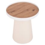 ΤΡΑΠΕΖΑΚΙ ΒΟΗΘΗΤΙΚΟ DENTON HM18023.02 MDF TOP ΦΥΣΙΚΟ ΞΥΛΟΥ-ΒΑΣΗ ΛΕΥΚΗ Φ45x51,5Υεκ. - Image 4