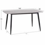 ΤΡΑΠΕΖΙ RAVEN HM18149.13 ΚΕΡΑΜΙΚΟ TOP ΜΕ ΟΨΗ ΓΚΡΙ ΜΑΡΜΑΡΟ 140x80x74Υεκ. - Image 2