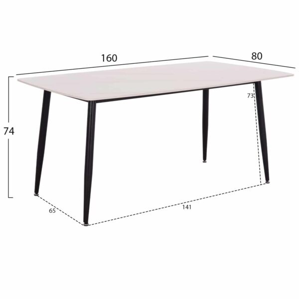 ΤΡΑΠΕΖΙ RAVEN HM18150.01 ΚΕΡΑΜΙΚΟ TOP ΜΕ ΟΨΗ ΛΕΥΚΟ ΜΑΡΜΑΡΟ 160x80x74Υεκ. - Image 2