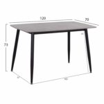 ΤΡΑΠΕΖΙ RAVEN HM9854.13 ΚΕΡΑΜΙΚΟ TOP ΓΚΡΙ ΜΑΡΜΑΡΟ-ΜΑΥΡΟ ΜΕΤΑΛΛΟ 120x70x73Υεκ. - Image 2