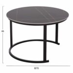 ΤΡΑΠΕΖΙ ΣΑΛΟΝΙΟΥ 2ΤΜΧ TALOS ΚΕΡΑΜΙΚΟ TOP ΜΕ ΟΨΗ ΜΑΥΡΟΥ ΜΑΡΜΑΡΟΥ HM18140.02 Φ70+Φ50 - Image 2