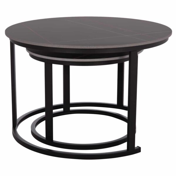 ΤΡΑΠΕΖΙ ΣΑΛΟΝΙΟΥ 2ΤΜΧ TALOS ΚΕΡΑΜΙΚΟ TOP ΜΕ ΟΨΗ ΜΑΥΡΟΥ ΜΑΡΜΑΡΟΥ HM18140.02 Φ70+Φ50 - Image 6