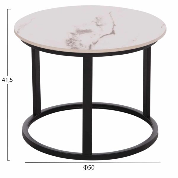 ΤΡΑΠΕΖΙ ΣΑΛΟΝΙΟΥ 2ΤΜΧ TALOS ΛΕΥΚΟ ΜΕ ΚΑΦΕ ΝΕΡΑ ΚΕΡΑΜΙΚΟ TOP HM18140.03 Φ70+Φ50 - Image 3