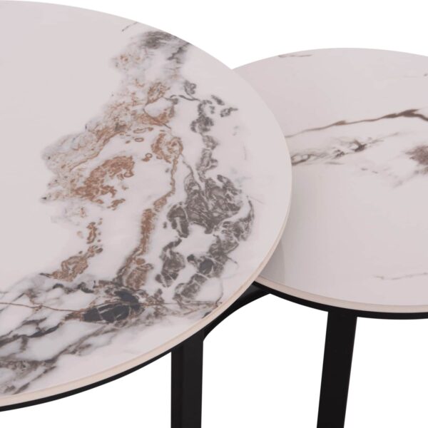 ΤΡΑΠΕΖΙ ΣΑΛΟΝΙΟΥ 2ΤΜΧ TALOS ΛΕΥΚΟ ΜΕ ΚΑΦΕ ΝΕΡΑ ΚΕΡΑΜΙΚΟ TOP HM18140.03 Φ70+Φ50 - Image 5