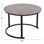 ΤΡΑΠΕΖΙ ΣΑΛΟΝΙΟΥ 2ΤΜΧ TALOS ΚΕΡΑΜΙΚΟ TOP ΜΕ ΟΨΗ ΓΚΡΙ ΜΑΡΜΑΡΟΥ HM18140.04 Φ70+Φ50 - Image 2