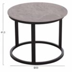 ΤΡΑΠΕΖΙ ΣΑΛΟΝΙΟΥ 2ΤΜΧ TALOS ΚΕΡΑΜΙΚΟ TOP ΜΕ ΟΨΗ ΓΚΡΙ ΜΑΡΜΑΡΟΥ HM18140.04 Φ70+Φ50 - Image 3