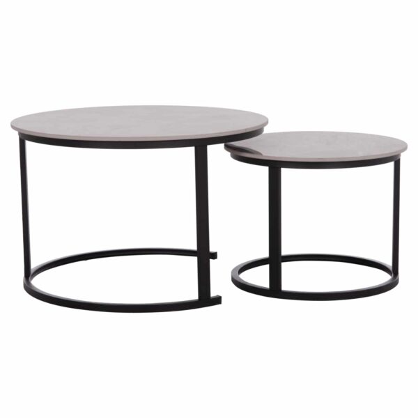 ΤΡΑΠΕΖΙ ΣΑΛΟΝΙΟΥ 2ΤΜΧ TALOS ΚΕΡΑΜΙΚΟ TOP ΜΕ ΟΨΗ ΓΚΡΙ ΜΑΡΜΑΡΟΥ HM18140.04 Φ70+Φ50 - Image 4