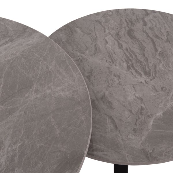 ΤΡΑΠΕΖΙ ΣΑΛΟΝΙΟΥ 2ΤΜΧ TALOS ΚΕΡΑΜΙΚΟ TOP ΜΕ ΟΨΗ ΓΚΡΙ ΜΑΡΜΑΡΟΥ HM18140.04 Φ70+Φ50 - Image 5