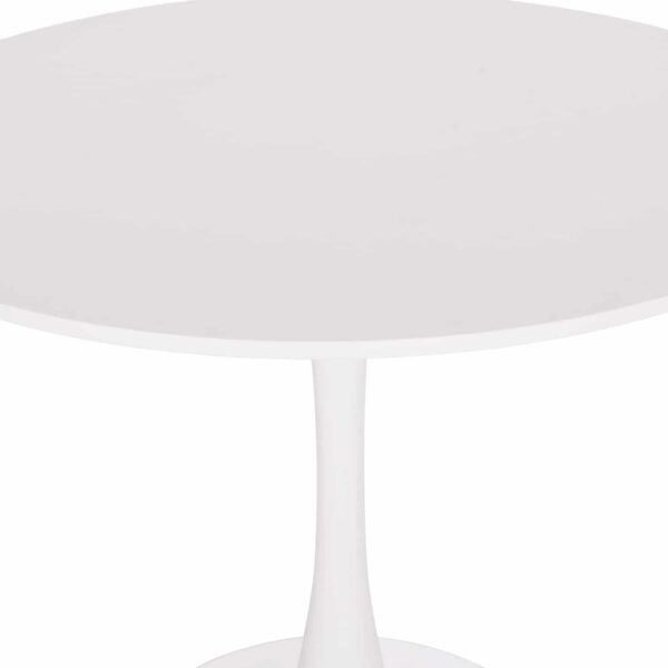 ΤΡΑΠΕΖΙ ΣΤΡΟΓΓΥΛΟ BROLIN HM18141.01 MDF TOP-ΒΑΣΗ ΜΕΤΑΛΛΙΚΗ--ΛΕΥΚΟ Φ90x73Υεκ - Image 3