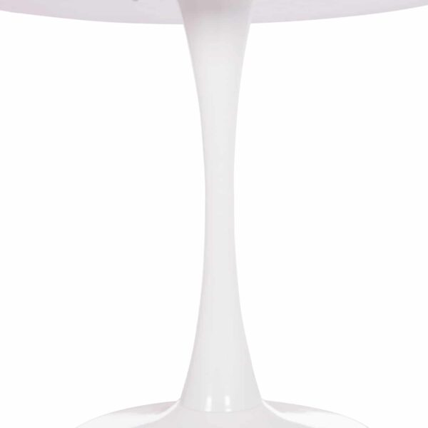 ΤΡΑΠΕΖΙ ΣΤΡΟΓΓΥΛΟ BROLIN HM18141.01 MDF TOP-ΒΑΣΗ ΜΕΤΑΛΛΙΚΗ--ΛΕΥΚΟ Φ90x73Υεκ - Image 4