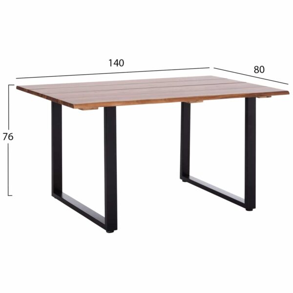 ΤΡΑΠΕΖΙ ΤΡΑΠΕΖΑΡΙΑΣ FRIGGO HM6296.02 ΞΥΛΟ ΑΚΑΚΙΑΣ-2,6εκ πάχος 140x80x76Υεκ. - Image 2