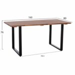 ΤΡΑΠΕΖΙ ΤΡΑΠΕΖΑΡΙΑΣ FRIGGO HM6375.02 ΞΥΛΟ ΑΚΑΚΙΑΣ ΠΑΧΟΣ ΕΠΙΦΑΝΕΙΑΣ 2,6εκ- 160x80x76Υ - Image 2