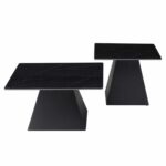 ΤΡΑΠΕΖΙΑ ΣΑΛΟΝΙΟΥ QUBER HM18260.02 ΚΕΡΑΜΙΚΑ TOP ΟΨΗ ΜΑΥΡΟ ΜΑΡΜΑΡΟ-ΤΕΤΡΑΓΩΝΑ