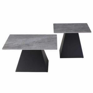 ΤΡΑΠΕΖΙΑ ΣΑΛΟΝΙΟΥ QUBER HM18260.03 ΚΕΡΑΜΙΚΑ TOP ΟΨΗ ΓΚΡΙ ΜΑΡΜΑΡΟ-ΤΕΤΡΑΓΩΝΑ