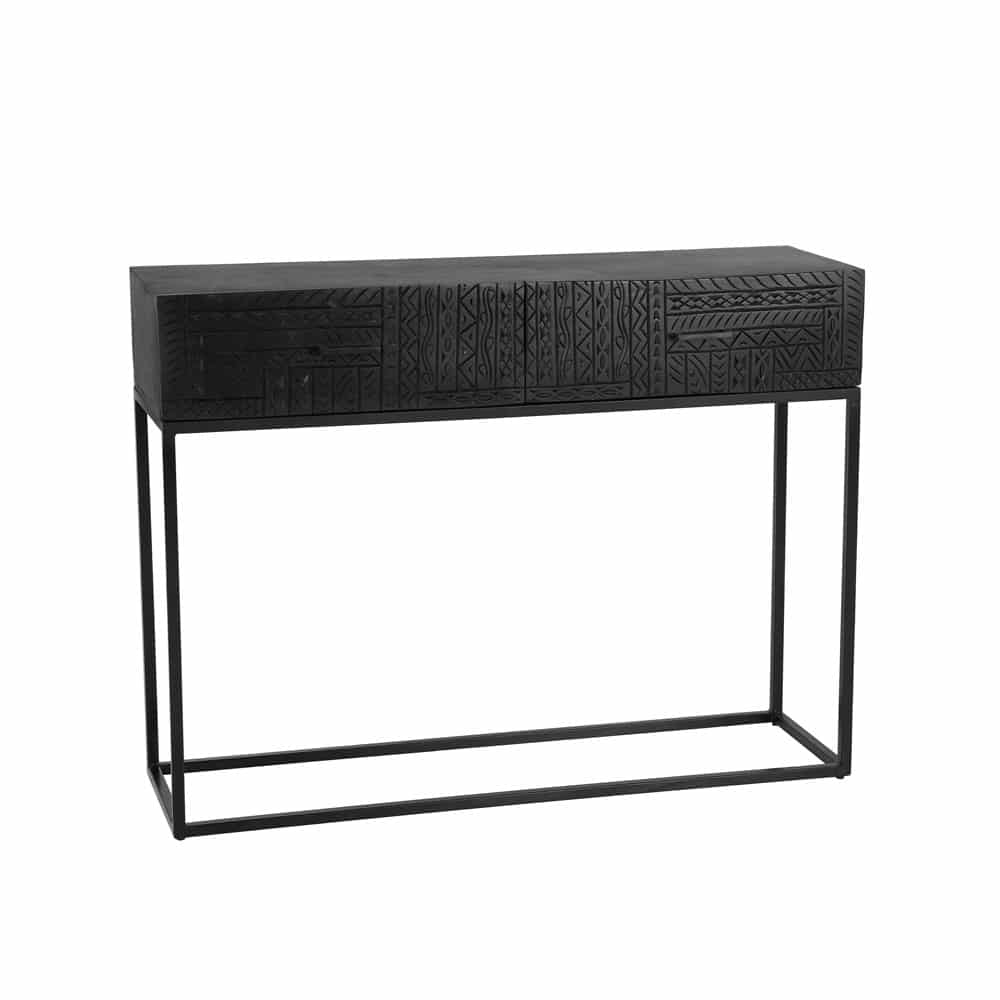 05-0797-MaJej-first-_1 AZTEC ΚΟΝΣΟΛΑ 2ΣΥΡΤΑΡΙΑ ΜΑΥΡΟ 120x35x90 05-0797 - Image 1