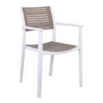 AKRON Πολυθρόνα PP-UV Άσπρο - Sand Beige 60x55x85cm - Image 8