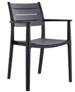 ALDO Πολυθρόνα Στοιβαζόμενη, PP-UV Μαύρο 57x56x86cm - Image 3