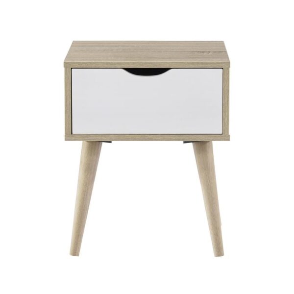 ALIDA Κομοδίνο Απόχρωση Sonoma - Άσπρο 40x36x50cm - Image 3