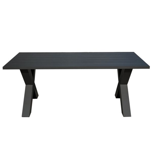 ALLEY Τραπέζι Dining Κήπου-Βεράντας ALU Ανθρακί 180x94x72cm - Image 3