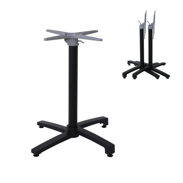 ALTEA Βάση Τραπεζιού Αλουμίνιο Απόχρωση Μαύρο, Πτυσσόμενη (6,20kg) 68x68cm H.72cm - Image 6