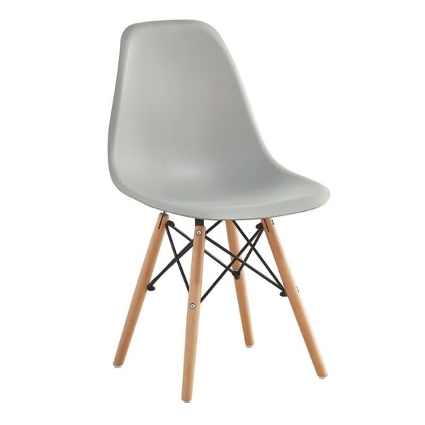 ART Wood Καρέκλα Τραπεζαρίας - Κουζίνας, Πόδια Οξιά, Κάθισμα PP Γκρι - Πλήρως K/D 46x49x82cm - Image 4