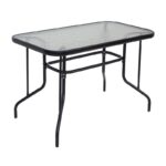 BALENO Τραπέζι Κήπου Βεράντας, Μέταλλο Βαφή Μαύρο 110x60x71cm - Image 3