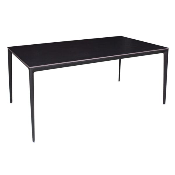 BARRET Τραπέζι Τραπεζαρίας - Κουζίνας, Alu Μαύρο, Επιφάνεια Sintered Stone Μαύρο 160x90x74cm - Image 3