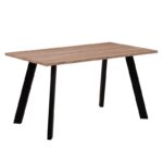 BAXTER Τραπέζι Κουζίνας Τραπεζαρίας, Μέταλλο Βαφή Μαύρο, Sonoma 140x80x75cm - Image 4