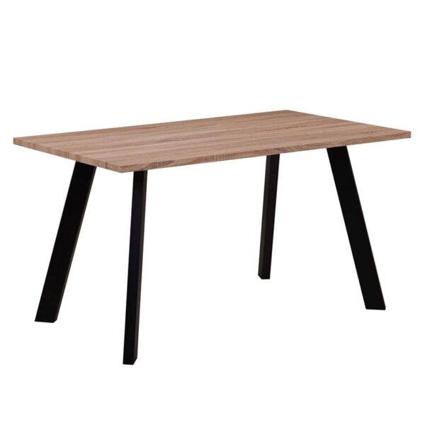 BAXTER Τραπέζι Κουζίνας Τραπεζαρίας, Μέταλλο Βαφή Μαύρο, Sonoma 140x80x75cm - Image 4